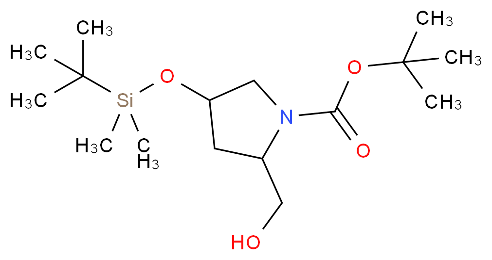 4-(TERT-BUTYL-DIMETHYL-SILANYLOXY)-2-HYDROXYMETHYL-PYRROLIDINE-1-CARBOXYLIC ACID TERT-BUTYL ESTER_Molecular_structure_CAS_)