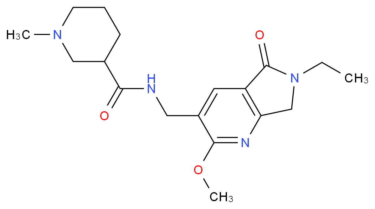 N-[(6-ethyl-2-methoxy-5-oxo-6,7-dihydro-5H-pyrrolo[3,4-b]pyridin-3-yl)methyl]-1-methylpiperidine-3-carboxamide_Molecular_structure_CAS_)