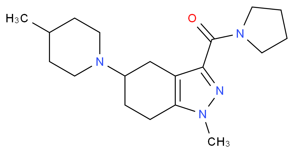 1-methyl-5-(4-methyl-1-piperidinyl)-3-(1-pyrrolidinylcarbonyl)-4,5,6,7-tetrahydro-1H-indazole_Molecular_structure_CAS_)