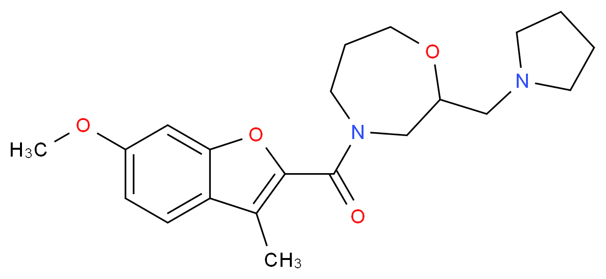 4-[(6-methoxy-3-methyl-1-benzofuran-2-yl)carbonyl]-2-(1-pyrrolidinylmethyl)-1,4-oxazepane_Molecular_structure_CAS_)