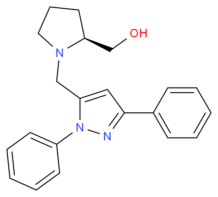 {(2S)-1-[(1,3-diphenyl-1H-pyrazol-5-yl)methyl]-2-pyrrolidinyl}methanol_Molecular_structure_CAS_)