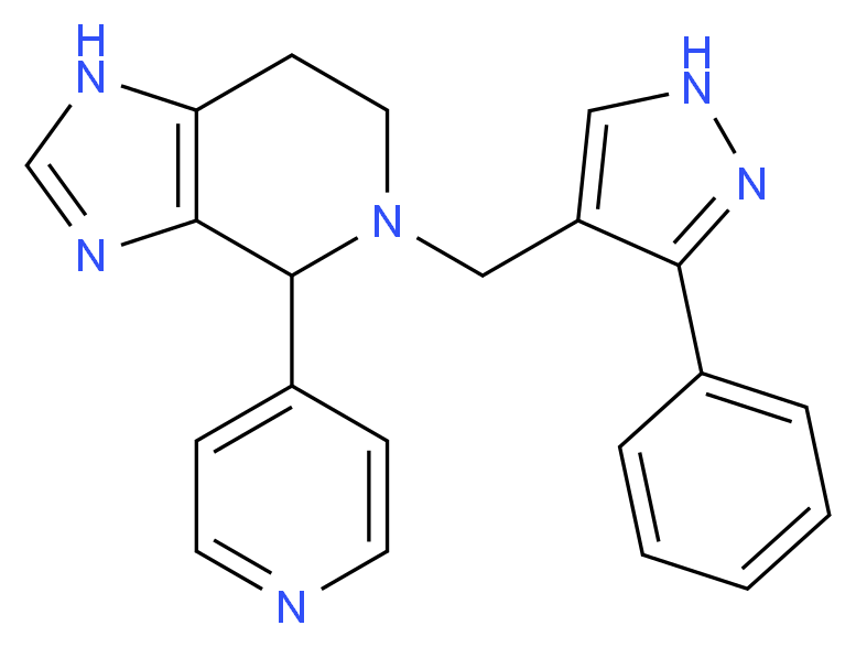 5-[(3-phenyl-1H-pyrazol-4-yl)methyl]-4-pyridin-4-yl-4,5,6,7-tetrahydro-1H-imidazo[4,5-c]pyridine_Molecular_structure_CAS_)