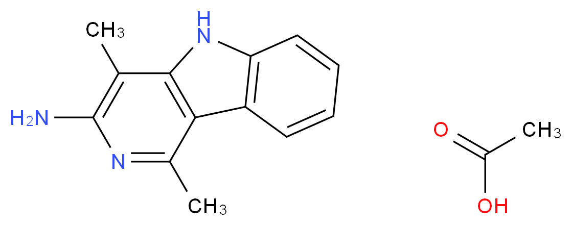 3-Amino-1,4-dimethyl-5H-pyrido[4,3-b]indole acetate_Molecular_structure_CAS_)