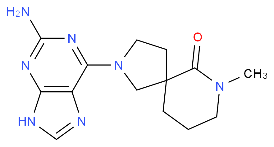 2-(2-amino-9H-purin-6-yl)-7-methyl-2,7-diazaspiro[4.5]decan-6-one_Molecular_structure_CAS_)