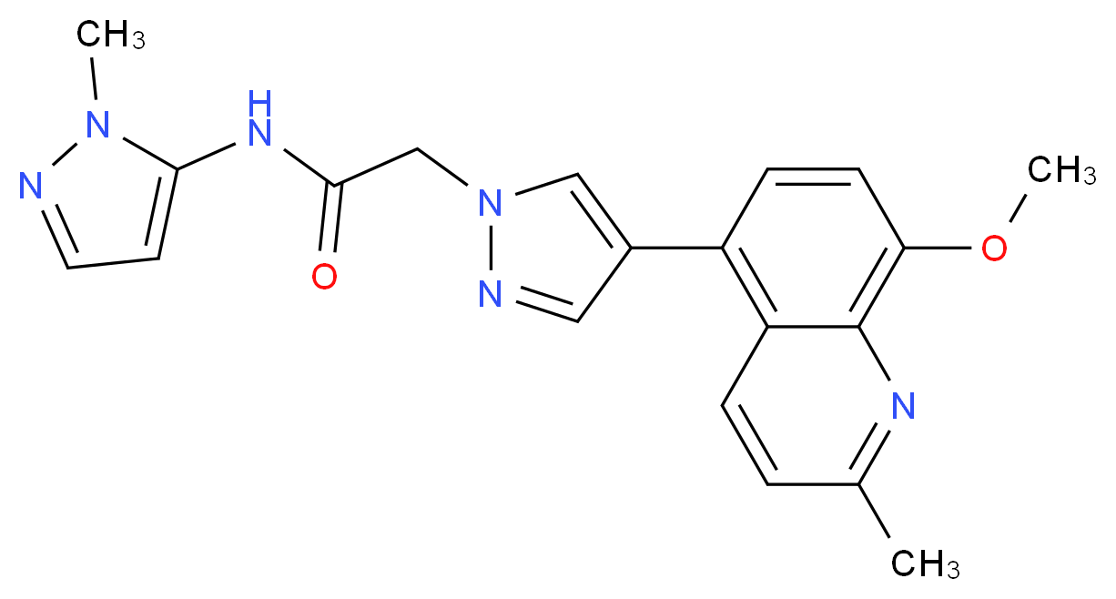 2-[4-(8-methoxy-2-methylquinolin-5-yl)-1H-pyrazol-1-yl]-N-(1-methyl-1H-pyrazol-5-yl)acetamide_Molecular_structure_CAS_)