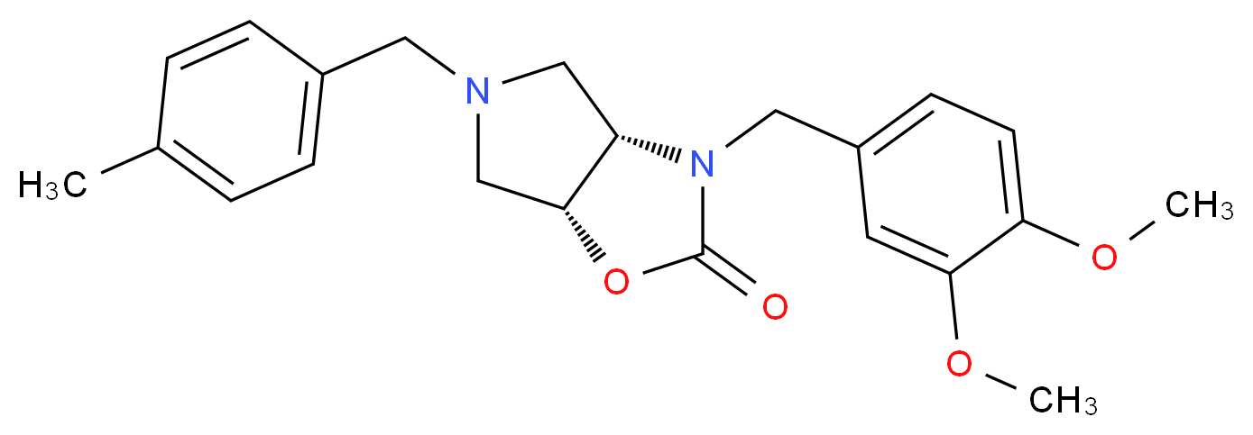(3aS*,6aR*)-3-(3,4-dimethoxybenzyl)-5-(4-methylbenzyl)hexahydro-2H-pyrrolo[3,4-d][1,3]oxazol-2-one_Molecular_structure_CAS_)