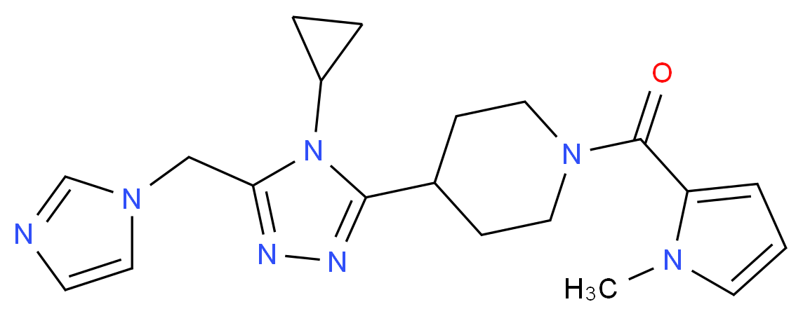 4-[4-cyclopropyl-5-(1H-imidazol-1-ylmethyl)-4H-1,2,4-triazol-3-yl]-1-[(1-methyl-1H-pyrrol-2-yl)carbonyl]piperidine_Molecular_structure_CAS_)