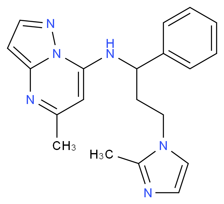 5-methyl-N-[3-(2-methyl-1H-imidazol-1-yl)-1-phenylpropyl]pyrazolo[1,5-a]pyrimidin-7-amine_Molecular_structure_CAS_)