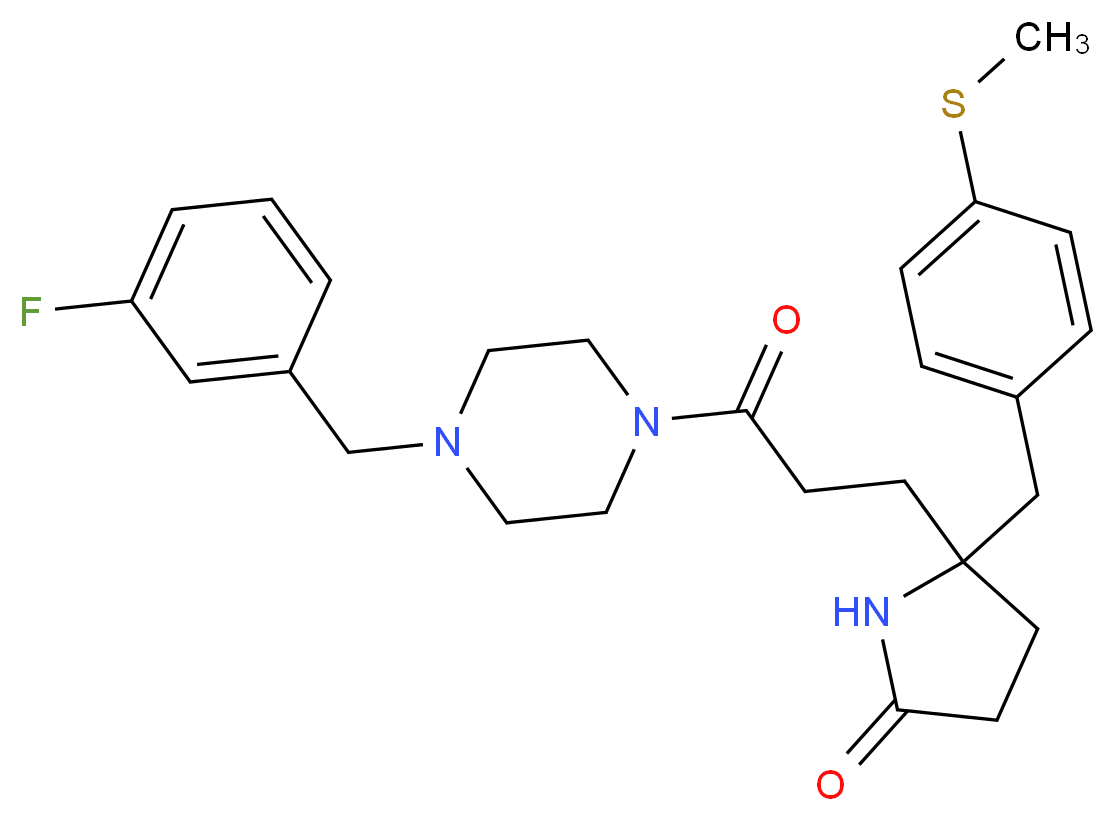 5-{3-[4-(3-fluorobenzyl)-1-piperazinyl]-3-oxopropyl}-5-[4-(methylthio)benzyl]-2-pyrrolidinone_Molecular_structure_CAS_)