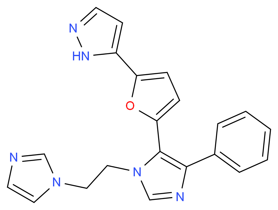 5-(5-{1-[2-(1H-imidazol-1-yl)ethyl]-4-phenyl-1H-imidazol-5-yl}-2-furyl)-1H-pyrazole_Molecular_structure_CAS_)