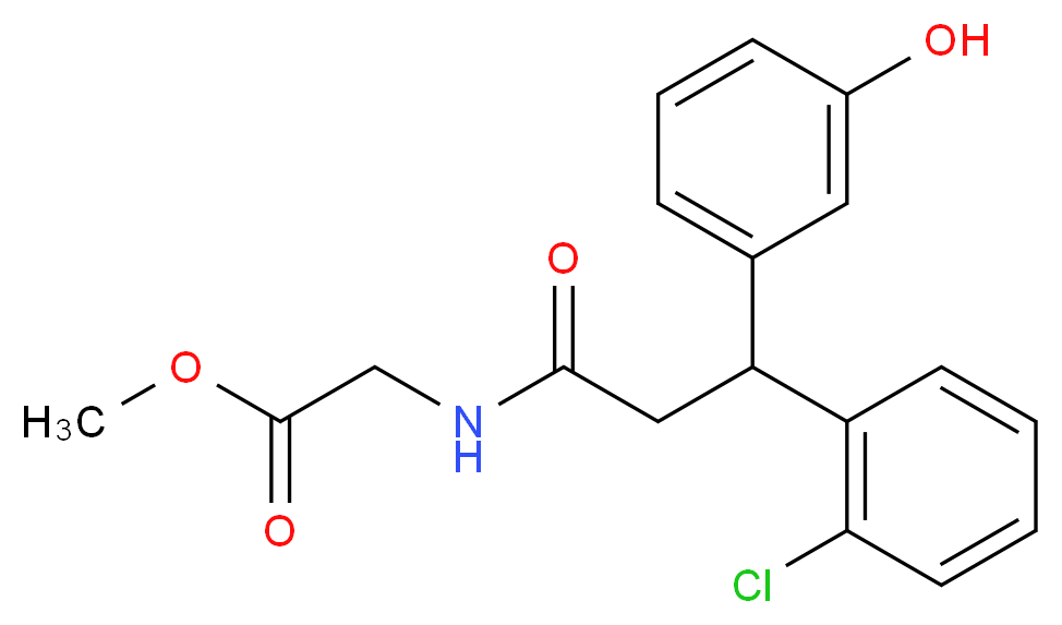 methyl N-[3-(2-chlorophenyl)-3-(3-hydroxyphenyl)propanoyl]glycinate_Molecular_structure_CAS_)