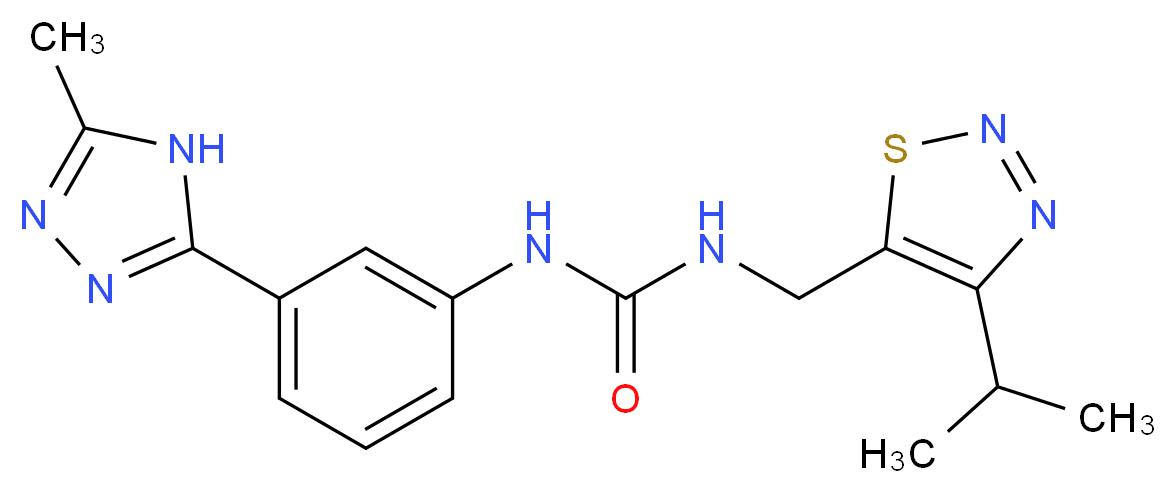 N-[(4-isopropyl-1,2,3-thiadiazol-5-yl)methyl]-N'-[3-(5-methyl-4H-1,2,4-triazol-3-yl)phenyl]urea_Molecular_structure_CAS_)