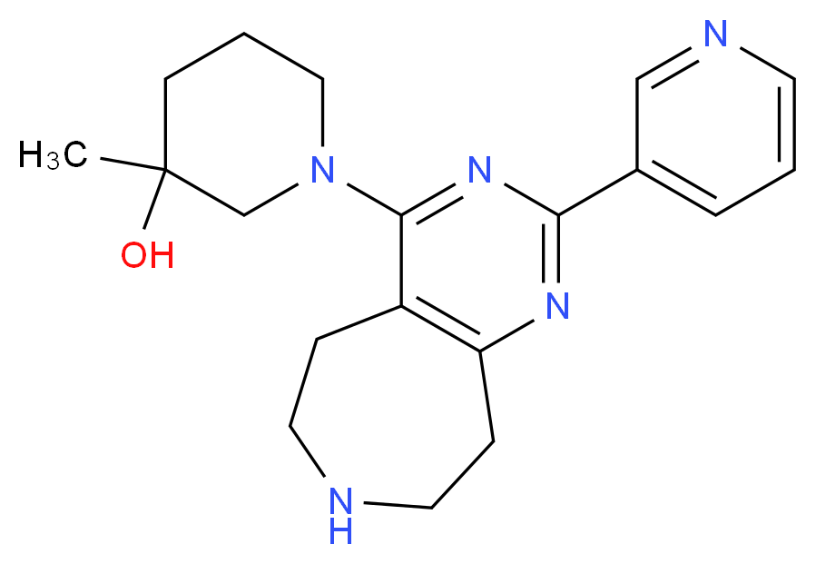 3-methyl-1-(2-pyridin-3-yl-6,7,8,9-tetrahydro-5H-pyrimido[4,5-d]azepin-4-yl)piperidin-3-ol_Molecular_structure_CAS_)