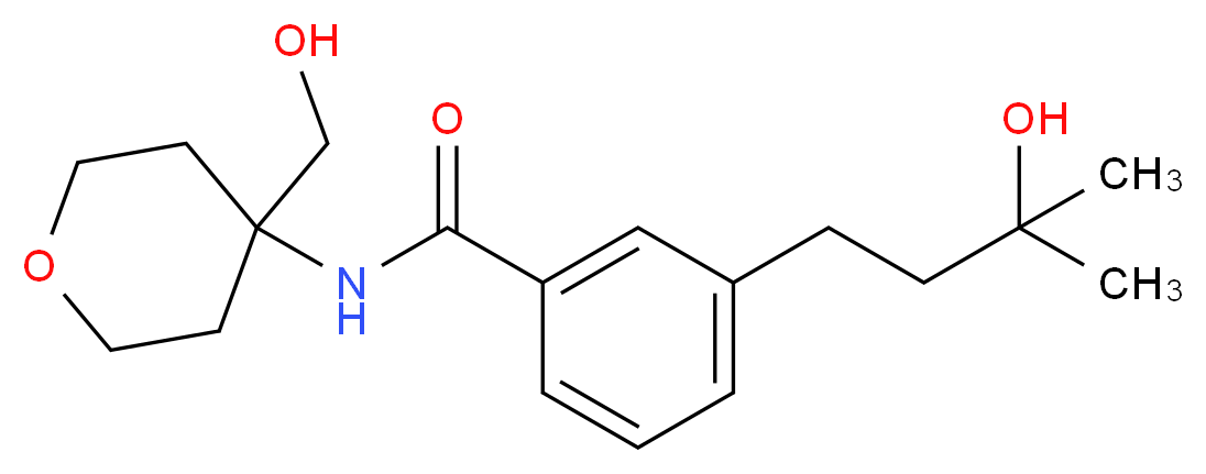 3-(3-hydroxy-3-methylbutyl)-N-[4-(hydroxymethyl)tetrahydro-2H-pyran-4-yl]benzamide_Molecular_structure_CAS_)