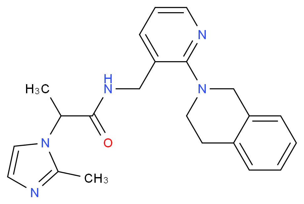 N-{[2-(3,4-dihydro-2(1H)-isoquinolinyl)-3-pyridinyl]methyl}-2-(2-methyl-1H-imidazol-1-yl)propanamide_Molecular_structure_CAS_)