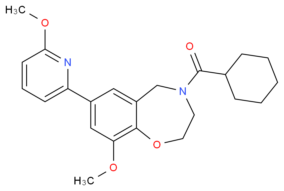 4-(cyclohexylcarbonyl)-9-methoxy-7-(6-methoxy-2-pyridinyl)-2,3,4,5-tetrahydro-1,4-benzoxazepine_Molecular_structure_CAS_)