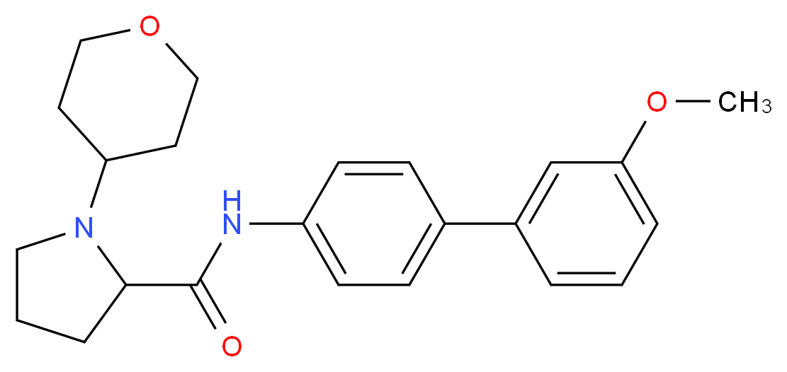 N-(3'-methoxy-4-biphenylyl)-1-(tetrahydro-2H-pyran-4-yl)prolinamide_Molecular_structure_CAS_)