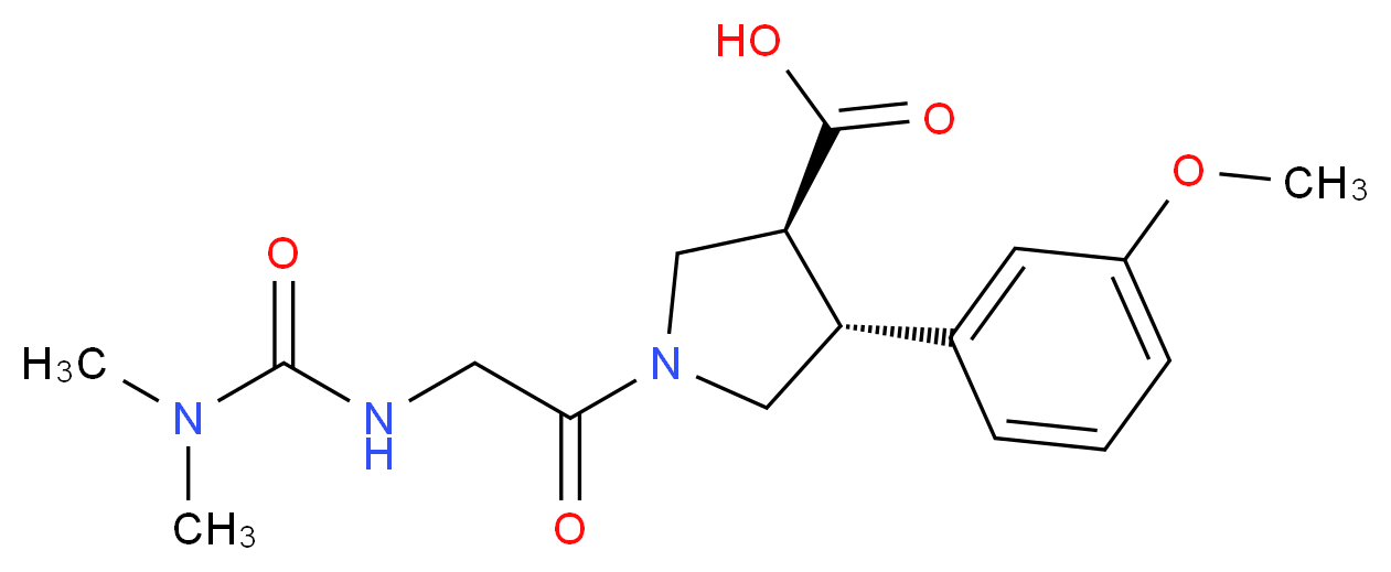 (3S*,4R*)-1-{N-[(dimethylamino)carbonyl]glycyl}-4-(3-methoxyphenyl)pyrrolidine-3-carboxylic acid_Molecular_structure_CAS_)