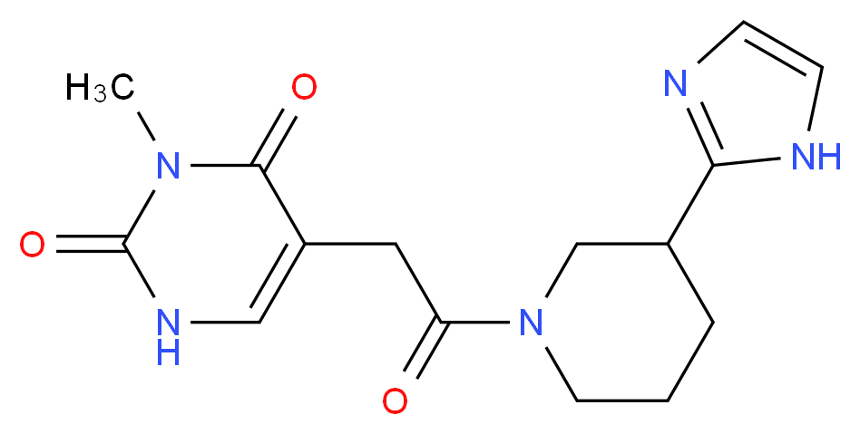 5-{2-[3-(1H-imidazol-2-yl)piperidin-1-yl]-2-oxoethyl}-3-methylpyrimidine-2,4(1H,3H)-dione_Molecular_structure_CAS_)
