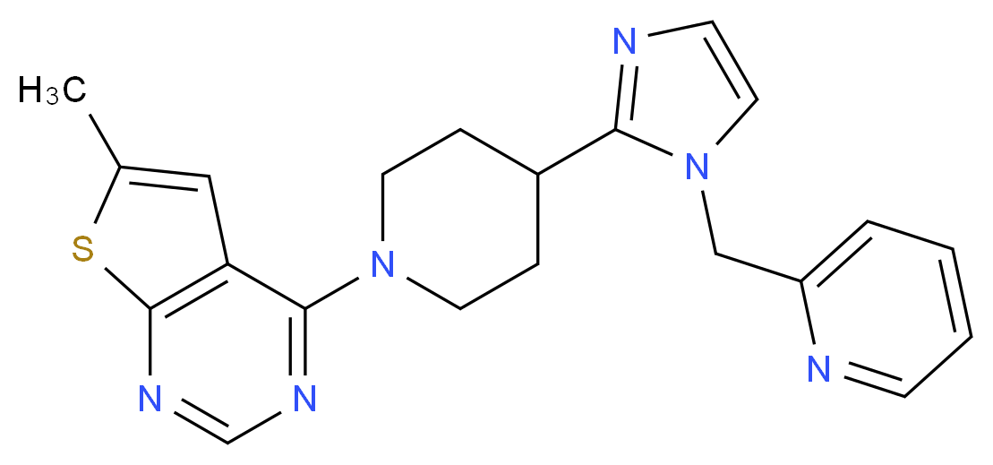 6-methyl-4-{4-[1-(pyridin-2-ylmethyl)-1H-imidazol-2-yl]piperidin-1-yl}thieno[2,3-d]pyrimidine_Molecular_structure_CAS_)
