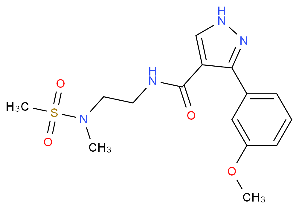 3-(3-methoxyphenyl)-N-{2-[methyl(methylsulfonyl)amino]ethyl}-1H-pyrazole-4-carboxamide_Molecular_structure_CAS_)