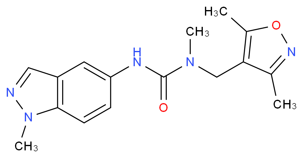 N-[(3,5-dimethylisoxazol-4-yl)methyl]-N-methyl-N'-(1-methyl-1H-indazol-5-yl)urea_Molecular_structure_CAS_)