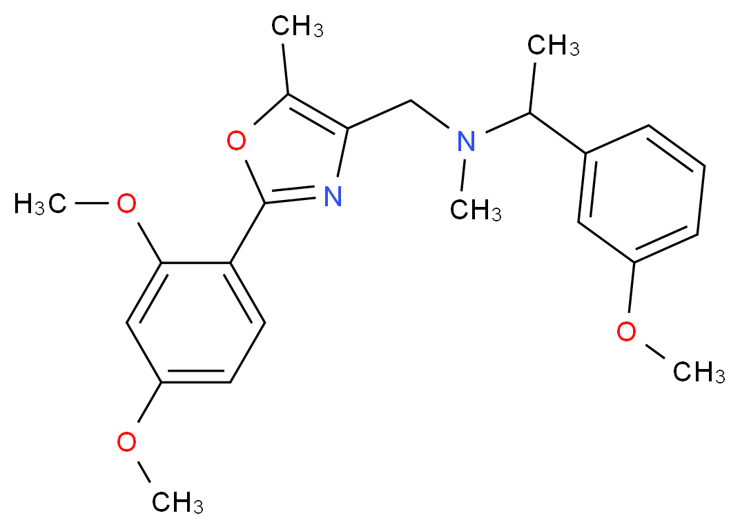 N-{[2-(2,4-dimethoxyphenyl)-5-methyl-1,3-oxazol-4-yl]methyl}-1-(3-methoxyphenyl)-N-methylethanamine_Molecular_structure_CAS_)