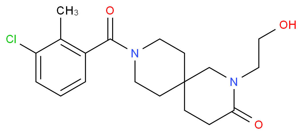 9-(3-chloro-2-methylbenzoyl)-2-(2-hydroxyethyl)-2,9-diazaspiro[5.5]undecan-3-one_Molecular_structure_CAS_)