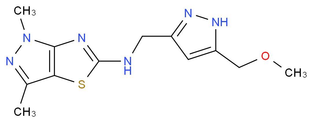 N-{[5-(methoxymethyl)-1H-pyrazol-3-yl]methyl}-1,3-dimethyl-1H-pyrazolo[3,4-d][1,3]thiazol-5-amine_Molecular_structure_CAS_)