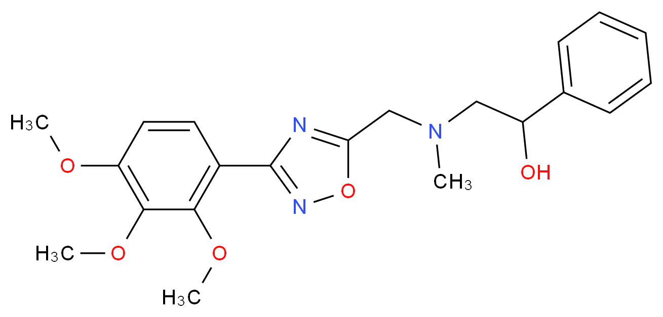 2-(methyl{[3-(2,3,4-trimethoxyphenyl)-1,2,4-oxadiazol-5-yl]methyl}amino)-1-phenylethanol_Molecular_structure_CAS_)