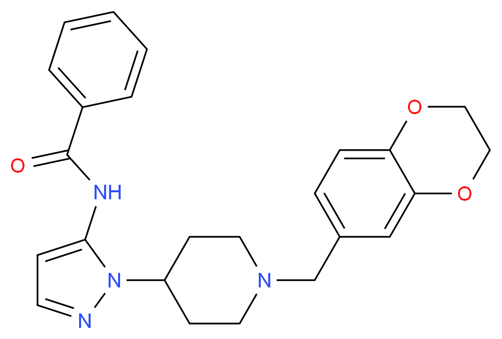 N-{1-[1-(2,3-dihydro-1,4-benzodioxin-6-ylmethyl)-4-piperidinyl]-1H-pyrazol-5-yl}benzamide_Molecular_structure_CAS_)