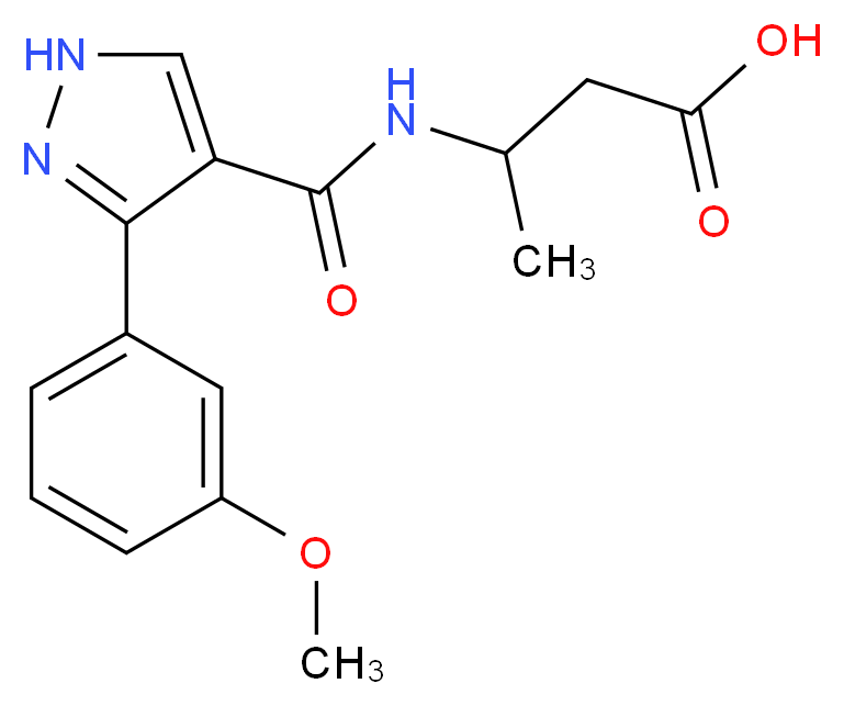 3-({[3-(3-methoxyphenyl)-1H-pyrazol-4-yl]carbonyl}amino)butanoic acid_Molecular_structure_CAS_)