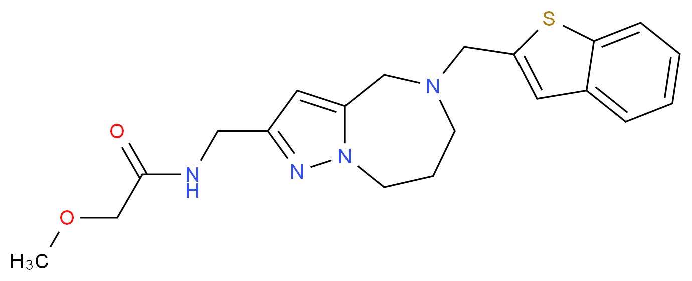 N-{[5-(1-benzothien-2-ylmethyl)-5,6,7,8-tetrahydro-4H-pyrazolo[1,5-a][1,4]diazepin-2-yl]methyl}-2-methoxyacetamide_Molecular_structure_CAS_)
