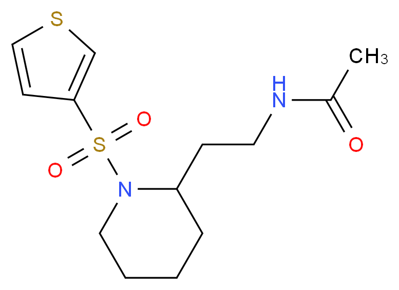 N-{2-[1-(3-thienylsulfonyl)-2-piperidinyl]ethyl}acetamide_Molecular_structure_CAS_)