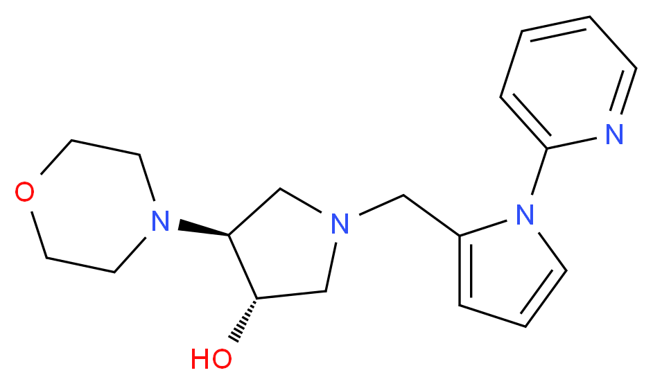 (3S*,4S*)-4-(4-morpholinyl)-1-{[1-(2-pyridinyl)-1H-pyrrol-2-yl]methyl}-3-pyrrolidinol_Molecular_structure_CAS_)