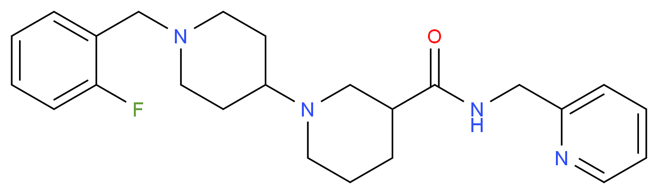 1'-(2-fluorobenzyl)-N-(pyridin-2-ylmethyl)-1,4'-bipiperidine-3-carboxamide_Molecular_structure_CAS_)