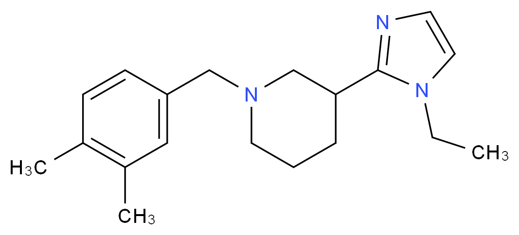1-(3,4-dimethylbenzyl)-3-(1-ethyl-1H-imidazol-2-yl)piperidine_Molecular_structure_CAS_)