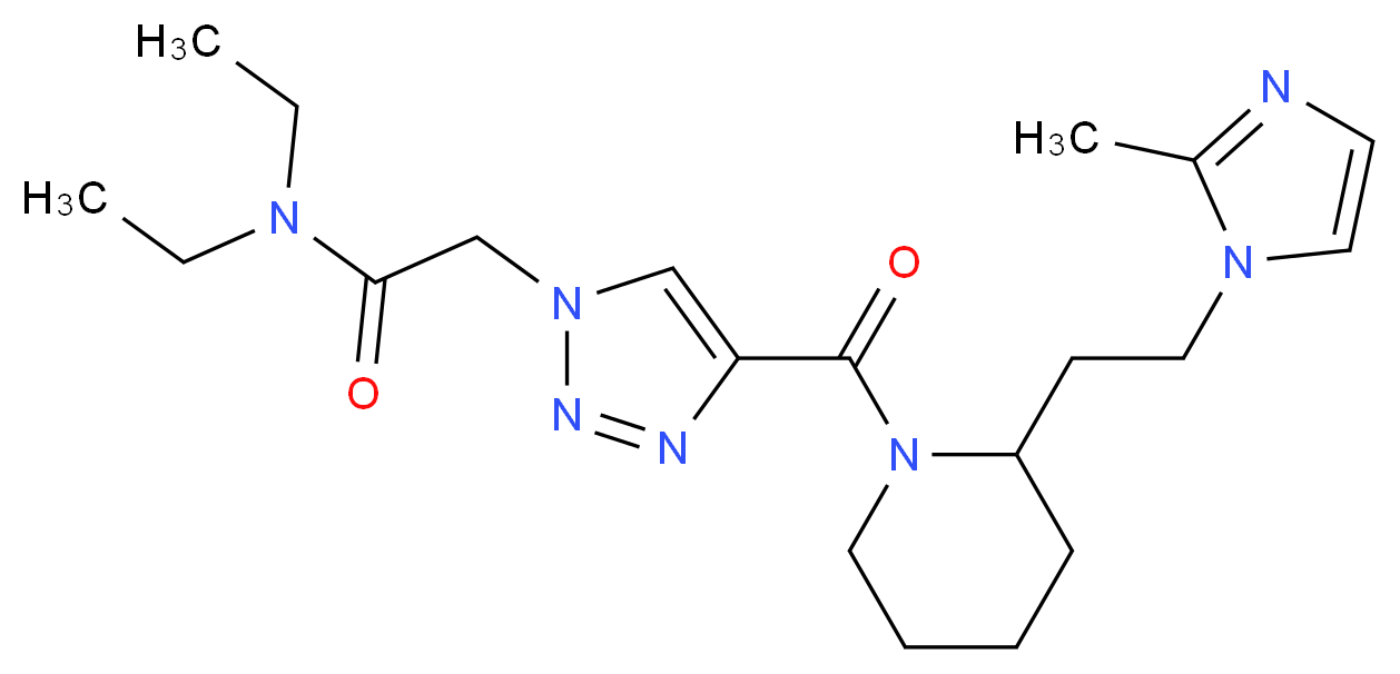 N,N-diethyl-2-[4-({2-[2-(2-methyl-1H-imidazol-1-yl)ethyl]-1-piperidinyl}carbonyl)-1H-1,2,3-triazol-1-yl]acetamide_Molecular_structure_CAS_)