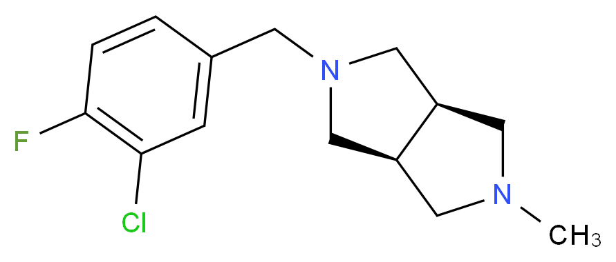 (3aR*,6aS*)-2-(3-chloro-4-fluorobenzyl)-5-methyloctahydropyrrolo[3,4-c]pyrrole_Molecular_structure_CAS_)