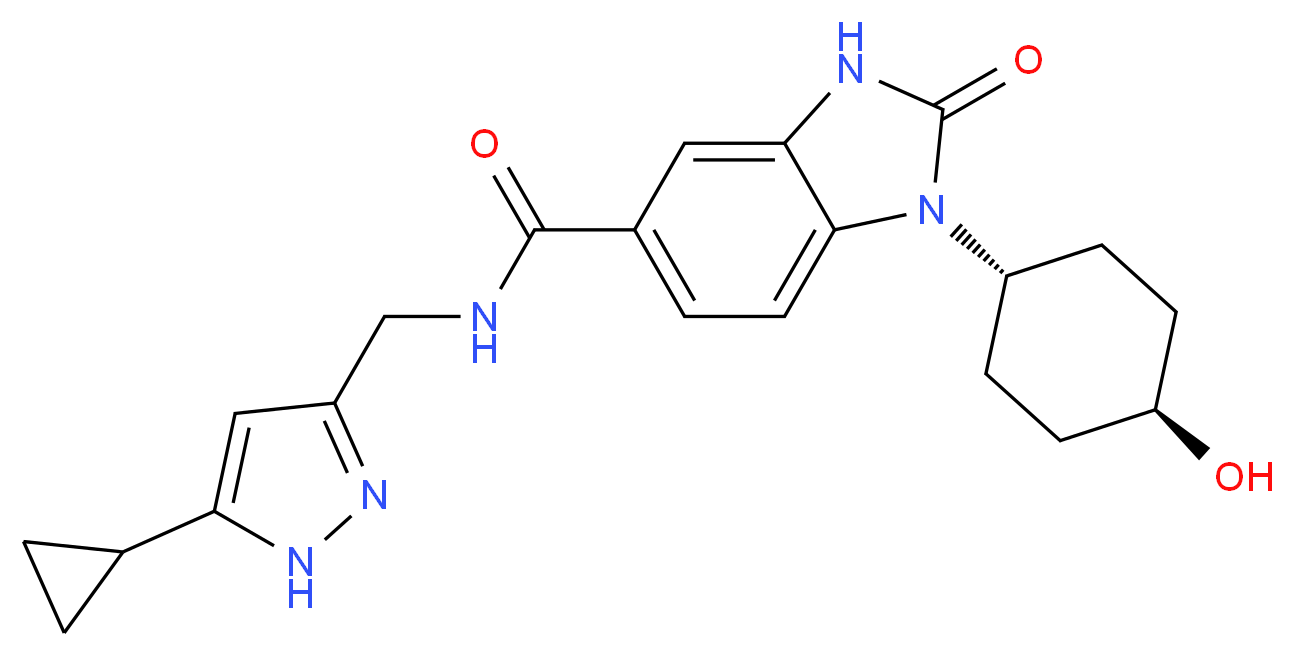 N-[(5-cyclopropyl-1H-pyrazol-3-yl)methyl]-1-(trans-4-hydroxycyclohexyl)-2-oxo-2,3-dihydro-1H-benzimidazole-5-carboxamide_Molecular_structure_CAS_)