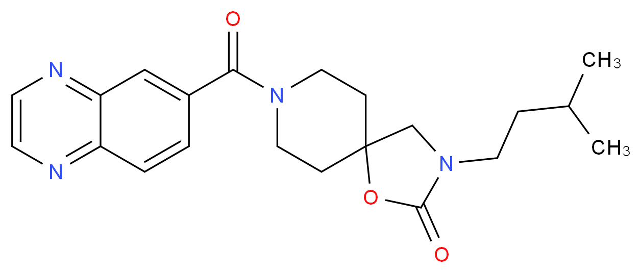 3-(3-methylbutyl)-8-(quinoxalin-6-ylcarbonyl)-1-oxa-3,8-diazaspiro[4.5]decan-2-one_Molecular_structure_CAS_)