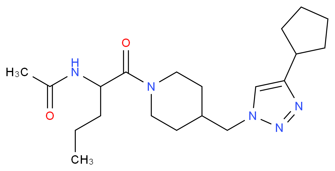N-[1-({4-[(4-cyclopentyl-1H-1,2,3-triazol-1-yl)methyl]piperidin-1-yl}carbonyl)butyl]acetamide_Molecular_structure_CAS_)