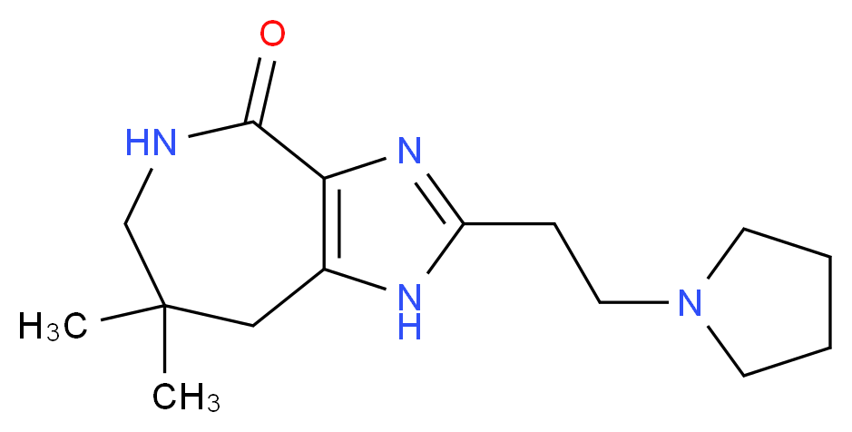 7,7-dimethyl-2-(2-pyrrolidin-1-ylethyl)-5,6,7,8-tetrahydroimidazo[4,5-c]azepin-4(1H)-one_Molecular_structure_CAS_)