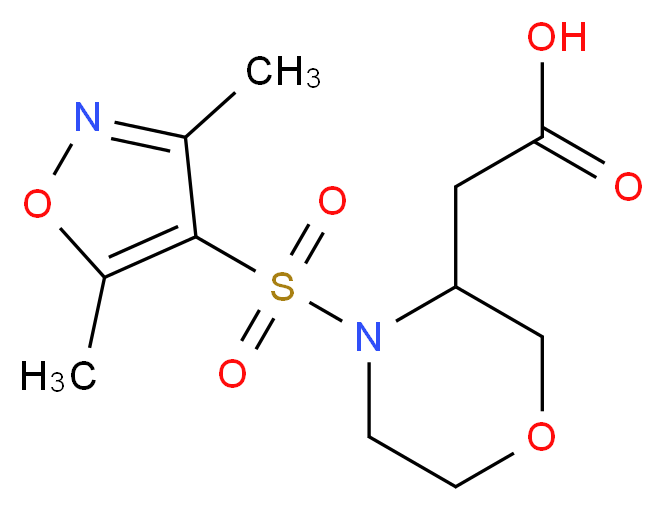 {4-[(3,5-dimethyl-4-isoxazolyl)sulfonyl]-3-morpholinyl}acetic acid_Molecular_structure_CAS_)
