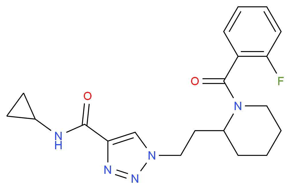 N-cyclopropyl-1-{2-[1-(2-fluorobenzoyl)-2-piperidinyl]ethyl}-1H-1,2,3-triazole-4-carboxamide_Molecular_structure_CAS_)