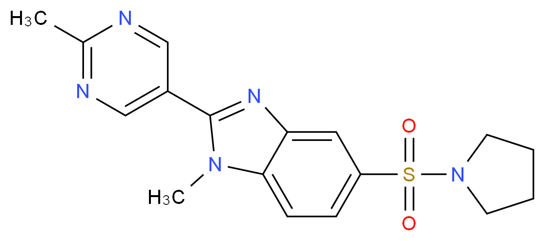 1-methyl-2-(2-methylpyrimidin-5-yl)-5-(pyrrolidin-1-ylsulfonyl)-1H-benzimidazole_Molecular_structure_CAS_)