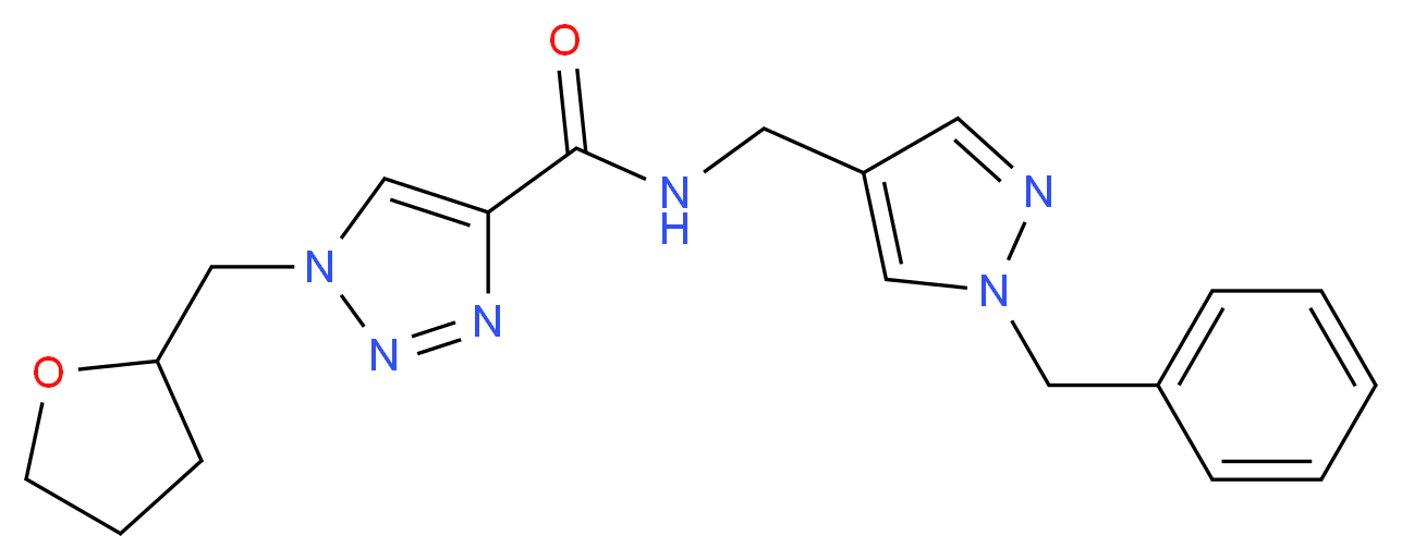 N-[(1-benzyl-1H-pyrazol-4-yl)methyl]-1-(tetrahydro-2-furanylmethyl)-1H-1,2,3-triazole-4-carboxamide_Molecular_structure_CAS_)