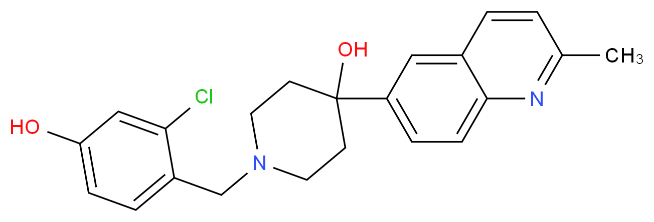 1-(2-chloro-4-hydroxybenzyl)-4-(2-methylquinolin-6-yl)piperidin-4-ol_Molecular_structure_CAS_)