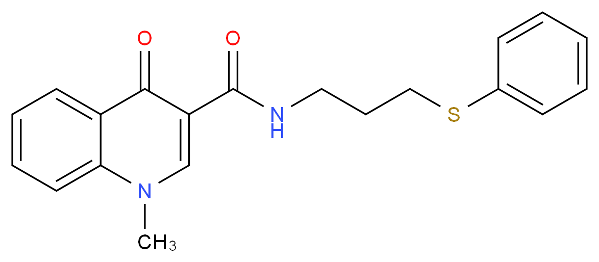 1-methyl-4-oxo-N-[3-(phenylthio)propyl]-1,4-dihydroquinoline-3-carboxamide_Molecular_structure_CAS_)
