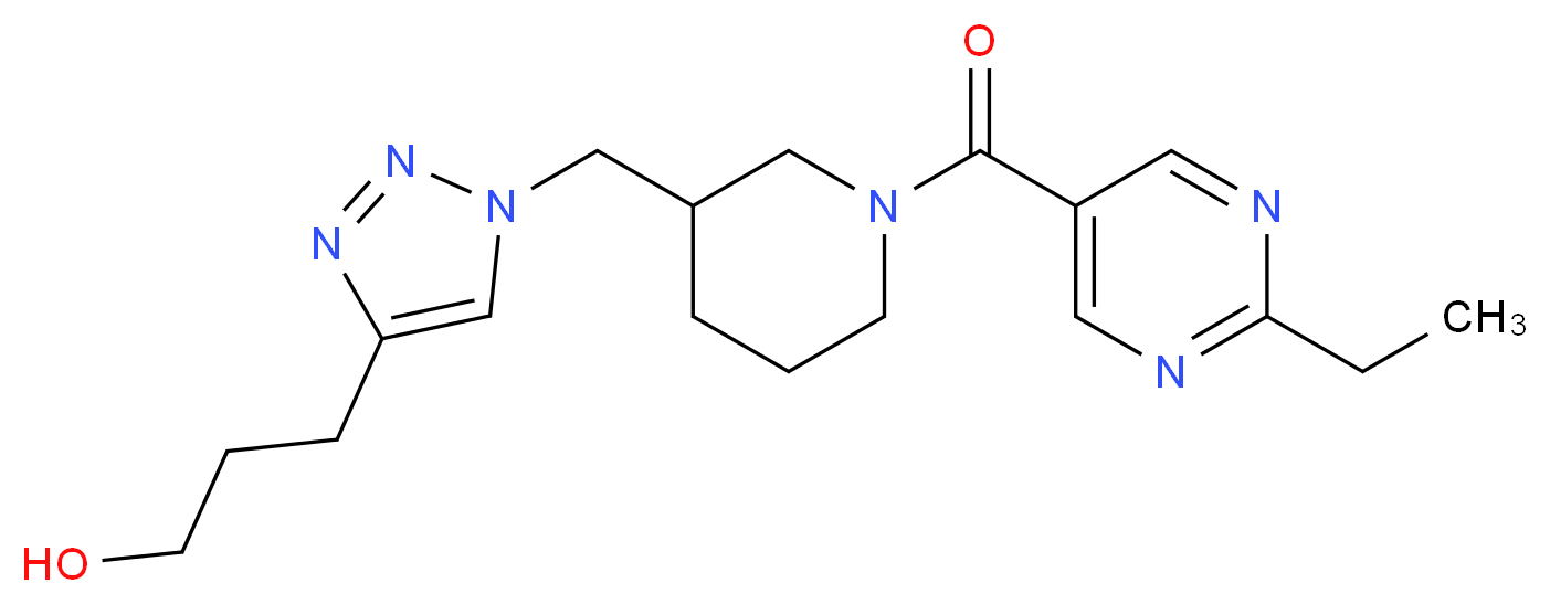 3-[1-({1-[(2-ethylpyrimidin-5-yl)carbonyl]piperidin-3-yl}methyl)-1H-1,2,3-triazol-4-yl]propan-1-ol_Molecular_structure_CAS_)